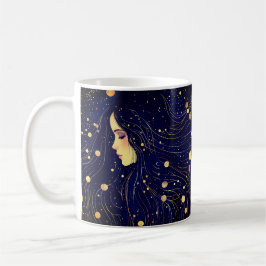 Celestial Woman Goddess Måne Stars Himlar Kaffemugg