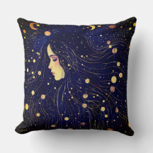 Celestial Woman Goddess Måne Stars Himlar