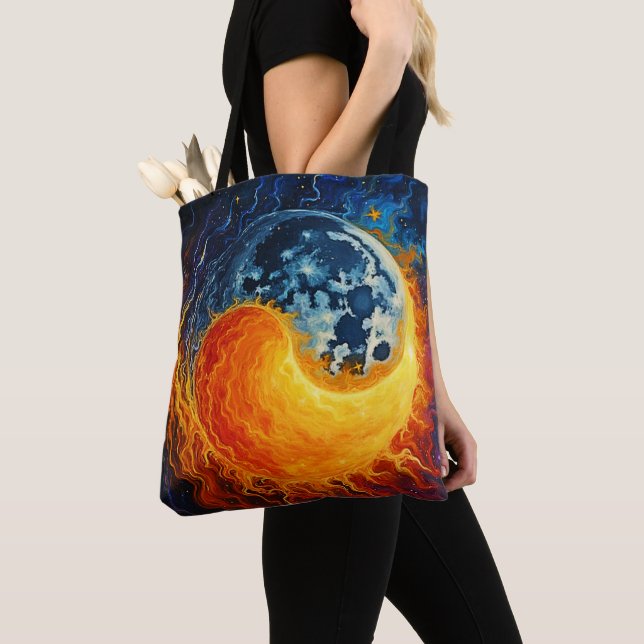 Celestial Yin Yang Art Tygkasse (Närbild)