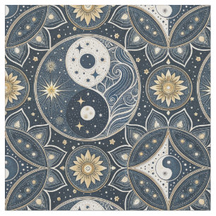 Celestial Yin Yang Mandala Design Mönster Art Tyg
