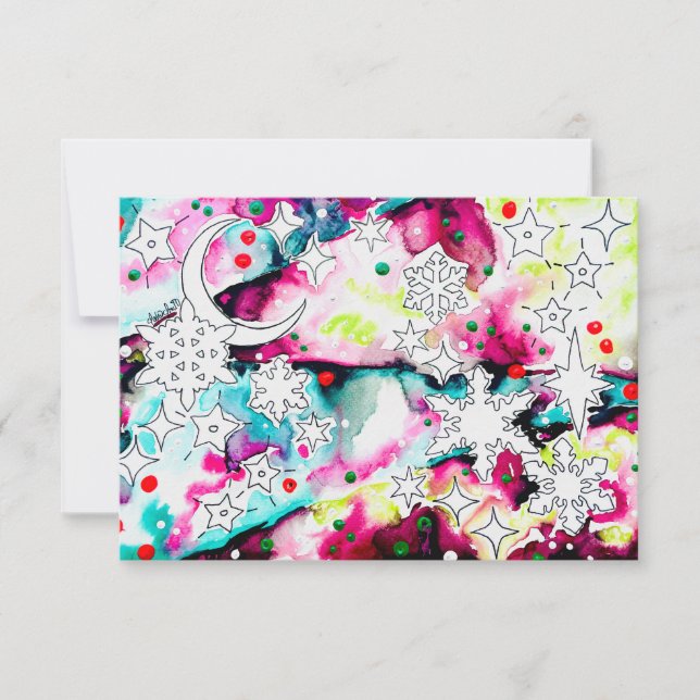 Celestial Yule Card Inbjudningar (Framsida)