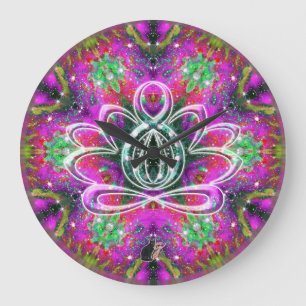 Celestial Zen Lotus Clock Stor Klocka