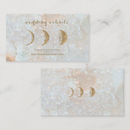 Celestial Zodiac Måne Blue Guld Bröllop Visitkort
