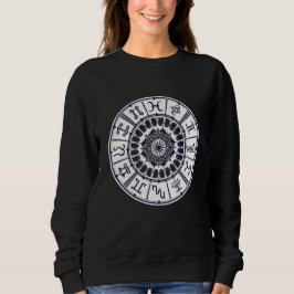 Celestial Zodiac Signs Wheel Mandala Graphic Art T Shirt
