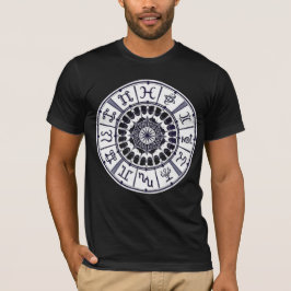 Celestial Zodiac Signs Wheel Mandala Graphic Art T Shirt