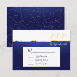 Celestial Zodiac Stars Bröllop responskort OSA