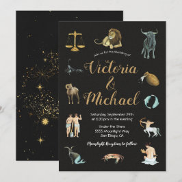Celestial Zodiac Stjärntecken Constellation Invita Inbjudningar