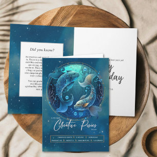 Celestial Zodiac Symbol Fantasy Pisces Birthday Kort