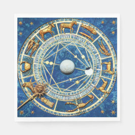 Celestial Zodiac Wheel Horoscope Astrology Tecken Pappersservett