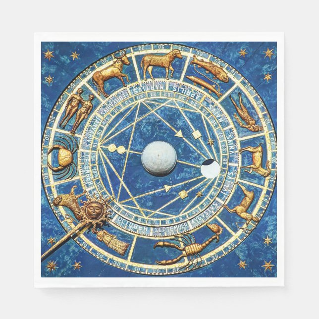 Celestial Zodiac Wheel Horoscope Astrology Tecken Pappersservett (Framsidan)