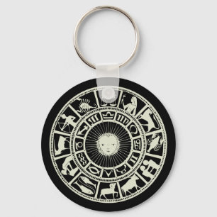Celestial Zodiac Wheel Nyckelring