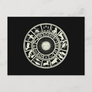 Celestial Zodiac Wheel Vykort