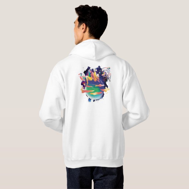 Celestiala älskande på planeten jorden med kosmisk hoodie (Hel baksida)