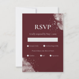 Celestiala Burgundy Stjärnljus RSVP-kort OSA Kort