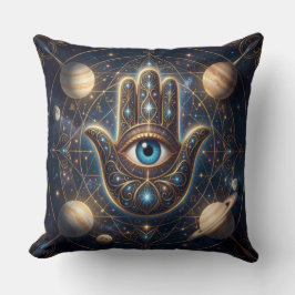 Celestiala Hamsa Hand & Onda Ögat Kosmiskt Skydd Kudde