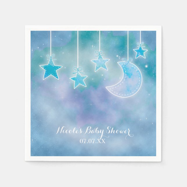 Celestiala himmelgalaxen Kosmiska Baby Shower Serv Pappersservett (Framsidan)
