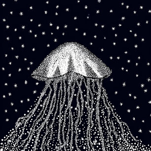 Celestiala maneter prickkonst drömlandskap stjärno t shirt