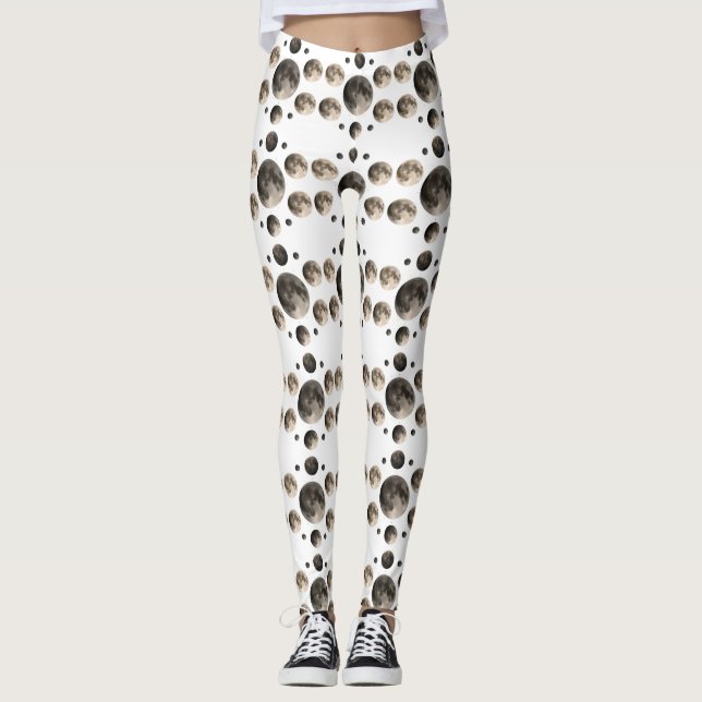 Celestiala månfaser Mandala Astronomi Konst Leggings (Framsida)