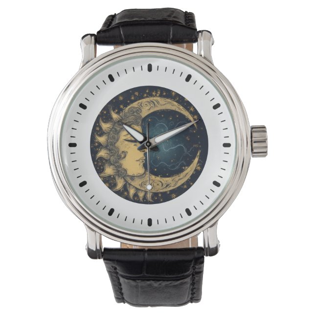 Celestiala Mystiska Sol Måne  Armbandsur (Framsida)