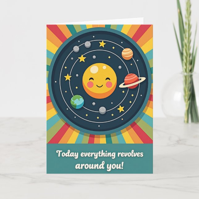 Celestiala Planeter Födelsedagskort Kort (Framsida)