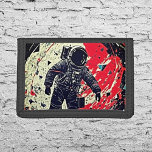 Celestialresor: Borttappad i rymden<br><div class="desc">Bläddra på en kosmisk äventyr med vår Borttappad I Space Trifold Wallet, ett mästerverk av artister och funktionalitet. Bild detta: en meriderande lino som skär teckning av ett astronaut-adrift i rymdens vasthet, omgiven av den eteriska skönheten i verkligheten som krossar som glas i ett cirkulärt mönster. Det djupa linjer, de...</div>