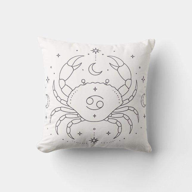 Celestialt Målarbok Kudd | Cancer Zodiak Kudde (Framsida)