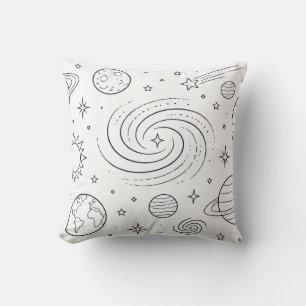 Celestialt Målarbok Kudd Galax Kudde
