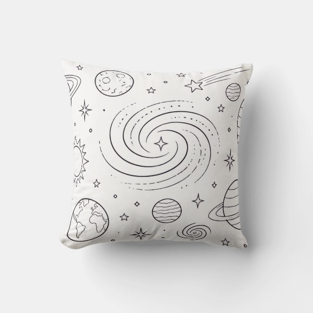 Celestialt Målarbok Kudd | Galax Kudde (Framsida)