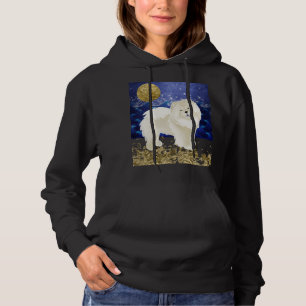Celestian Gingko kräm chow HOODIE skriver ut på bå T Shirt