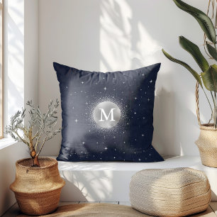 Celesticent Crescent Måne Silver Monogram Kudde