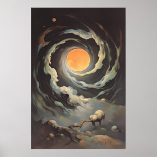 Celestigent konvergens - Surreal Cosmic Stars Poster