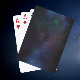 Celestisk slöjnebulosa galax stjärnfält Kosmisk Casinokort