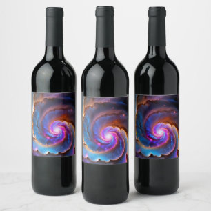 ’Celestium’ - Nebula och Galaxies Vinflaska Etikett