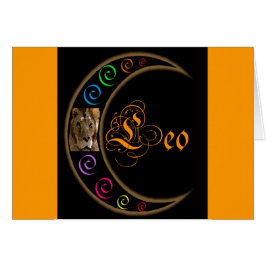 Celestrial Måne Leo Hälsningskort