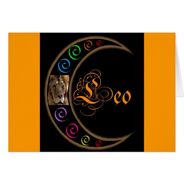 Celestrial Måne Leo Hälsningskort (Framsidan Horizontal)