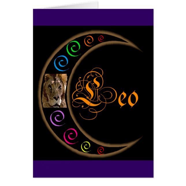 Celestrial Måne Leo Hälsningskort (Framsidan)