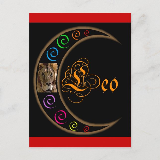 Celestrial Måne Leo Vykort (Framsida)