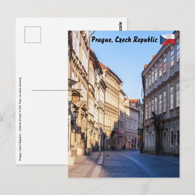 Celetna gatan i Prag gamla stad Vykort (Fram/baksida)