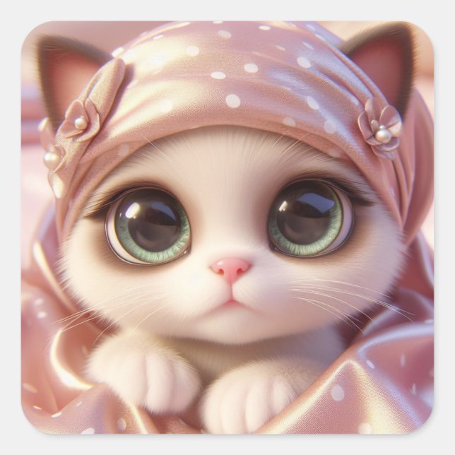 ’Celia’ Fyrkantigt Klistermärke (Framsida)