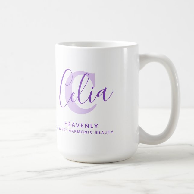 Celia namn betyder monogram C lila Kaffemugg (Höger)