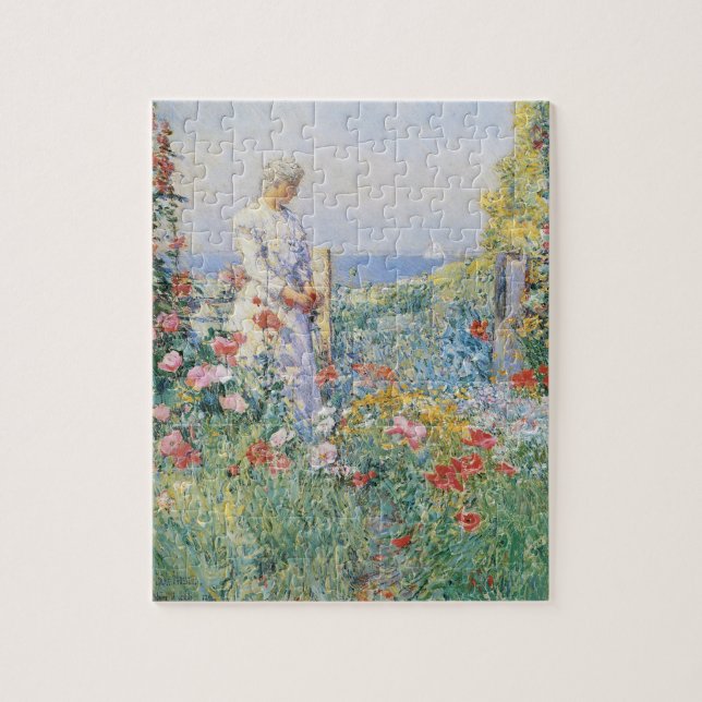 Celia Thaxter i hennes Garden av Childe Hassam Pussel (Vertikal)