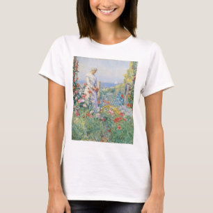 Celia Thaxter i sin trädgård av Childe Hassam T Shirt