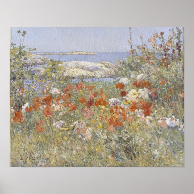 Celia Thaxters Garden av Frederick Childe Hassam Poster (Framsidan)