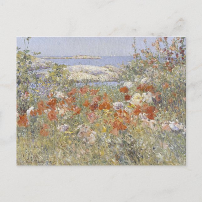 Celia Thaxters Garden av Frederick Childe Hassam Vykort (Framsida)
