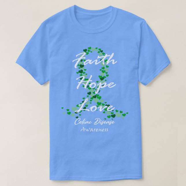 Celiac Disease Awareness Faith Hope Kärlek Hope fo T Shirt (Design framsida)