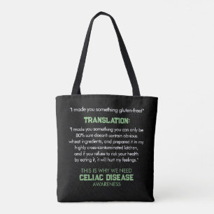Celiac Disease Awareness Funny Tote Bag Tygkasse