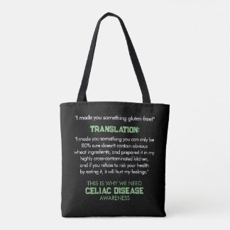 Celiac Disease Awareness Funny Tote Bag Tygkasse