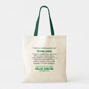 Celiac Disease Awareness Funny Tote Bag Tygkasse