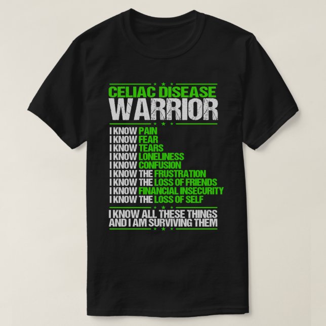Celiac Disease Awareness Jag känner Pain Grönt Rib T Shirt (Design framsida)