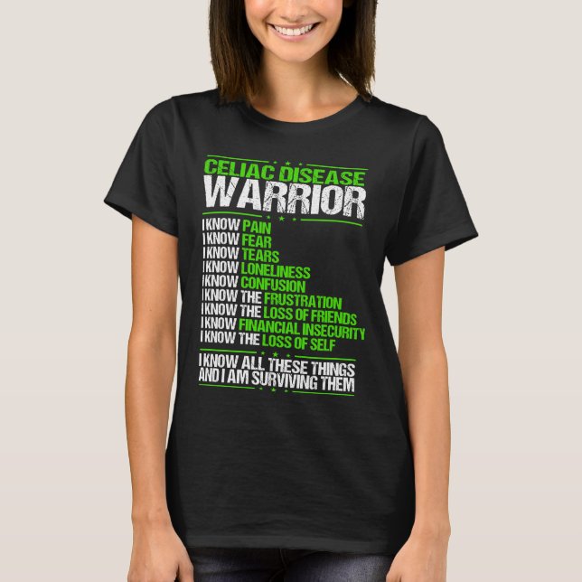 Celiac Disease Awareness Jag känner Pain Grönt Rib T Shirt (Framsida)